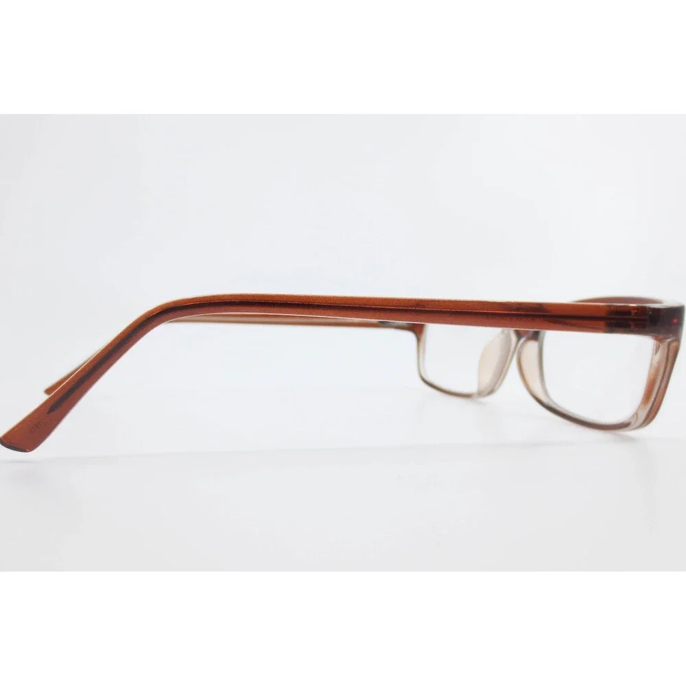 WP3001 BR Brown Rectangular Eyeglass Frames 53-16-135 Full Rim Glasses